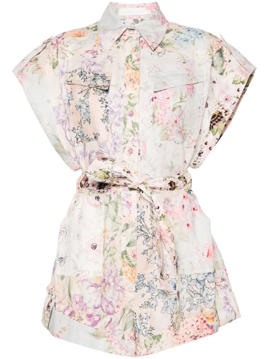 Halliday Floral-Print Playsuit