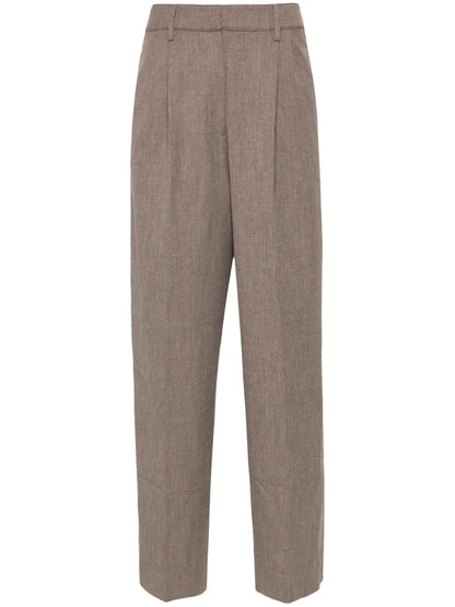 Pleated Straight Trousers