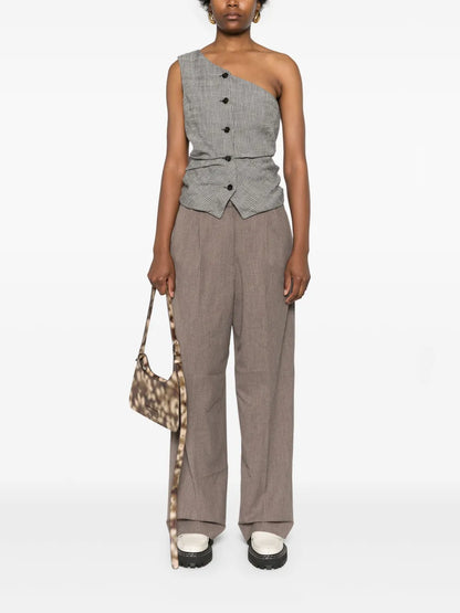 Pleated Straight Trousers