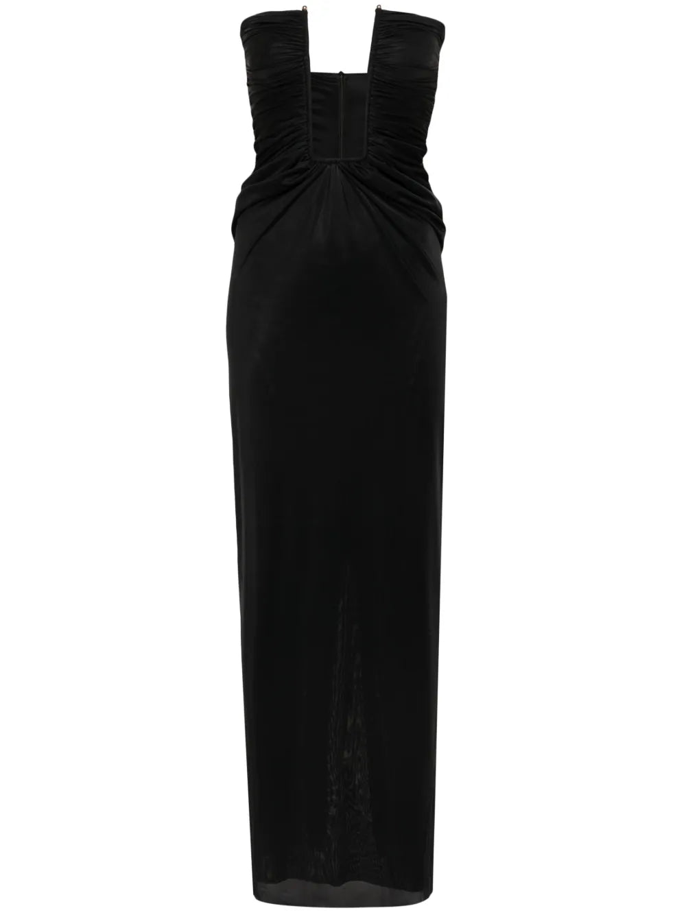 Strapless Plunging-Neck Maxi Dress