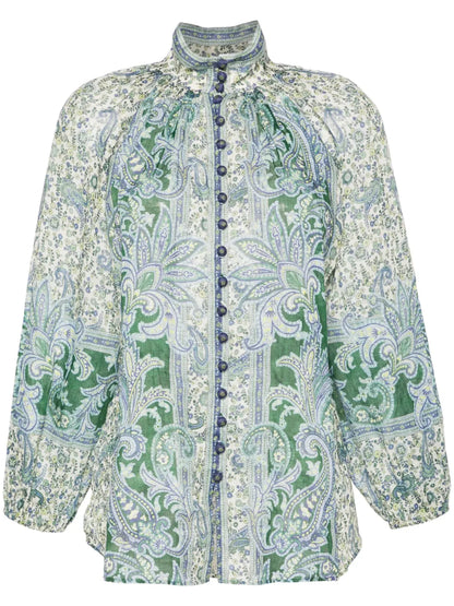 Ottie Paisley-Print Blouse