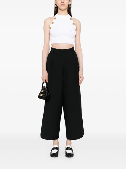 Straight-Leg Wool-Silk Blend Trousers