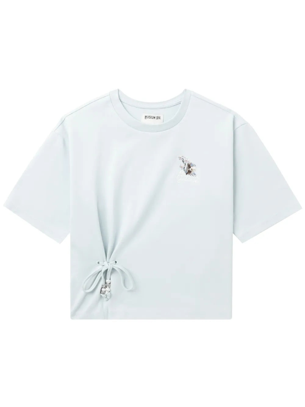 Lace-Up Cotton T-Shirt