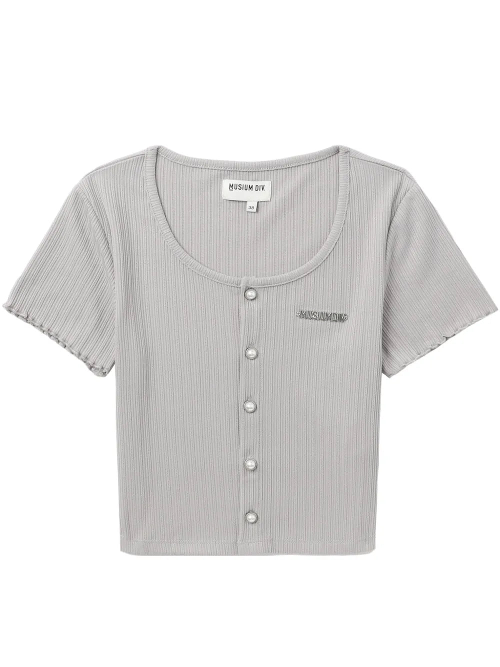Logo-Plaque Ribbed Cardigan