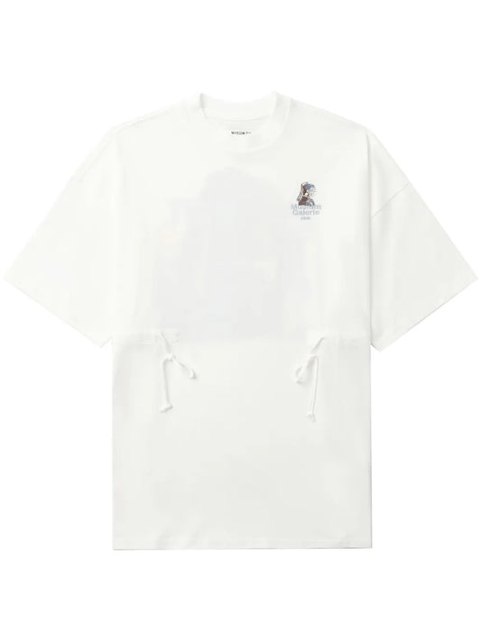 Drawstring-Waist Embroidered T-Shirt