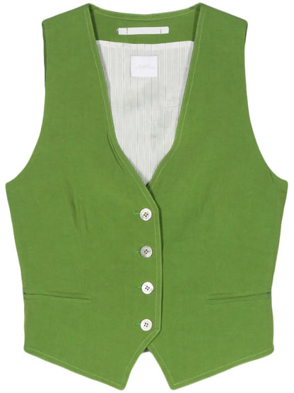 Shantung Buttoned Vest