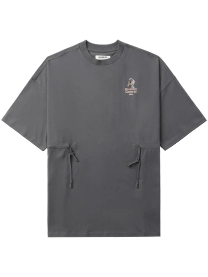 Drawstring-Waist Embroidered T-Shirt