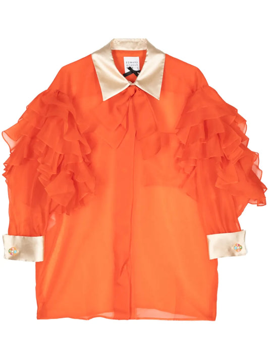 Ruffled Silk Shirt