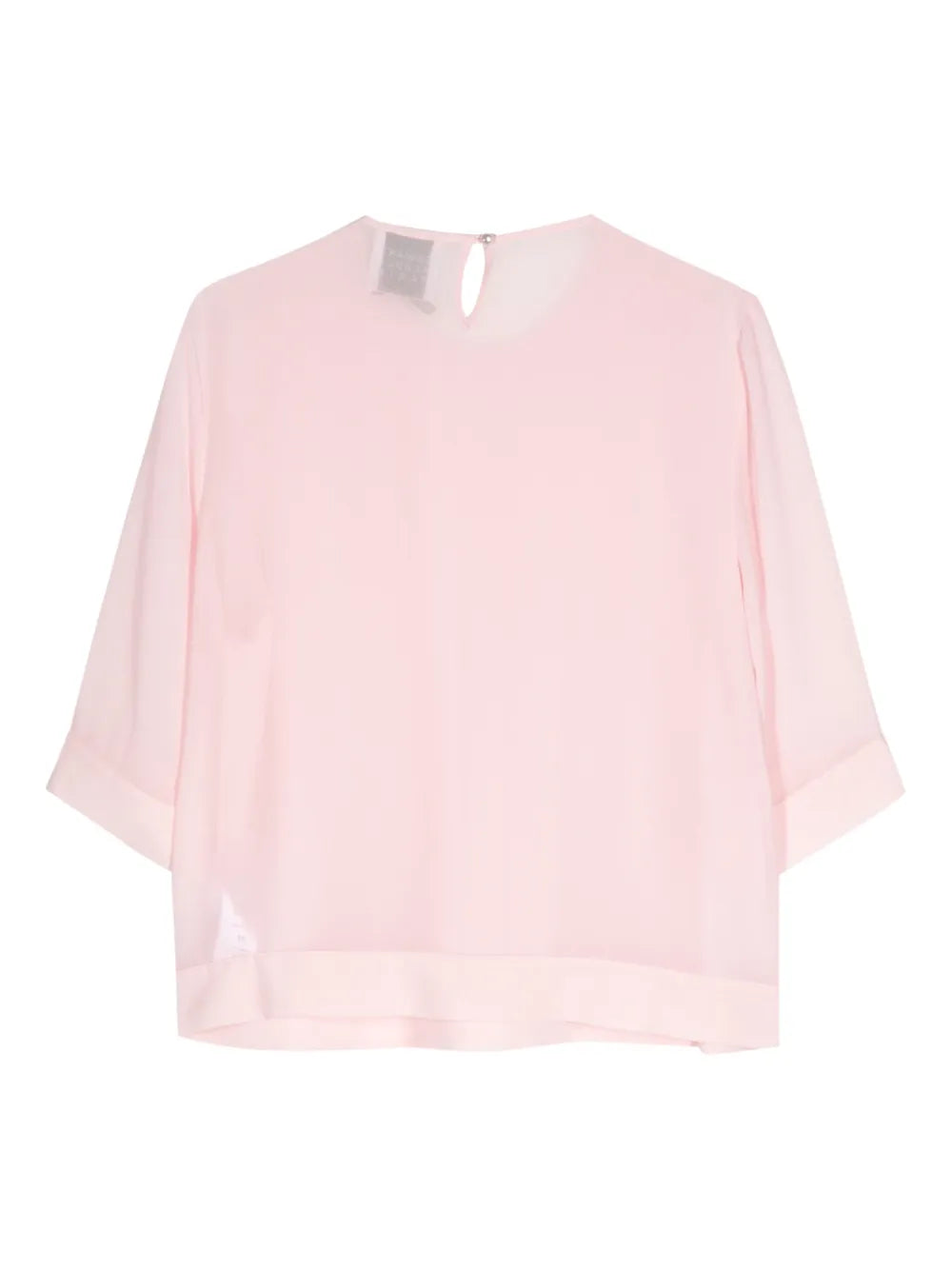 Pintuck-Detail Round-Neck Blouse