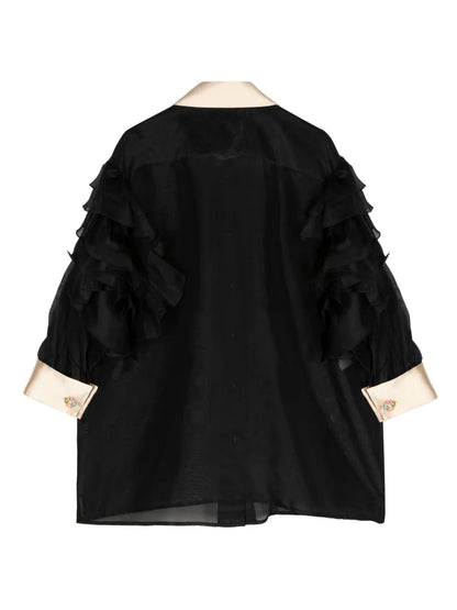 Ruffled Silk Shirt