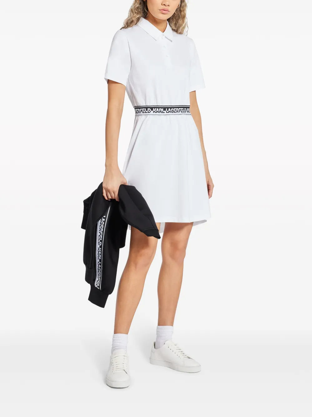 Logo-Waistband Cotton Shirtdress