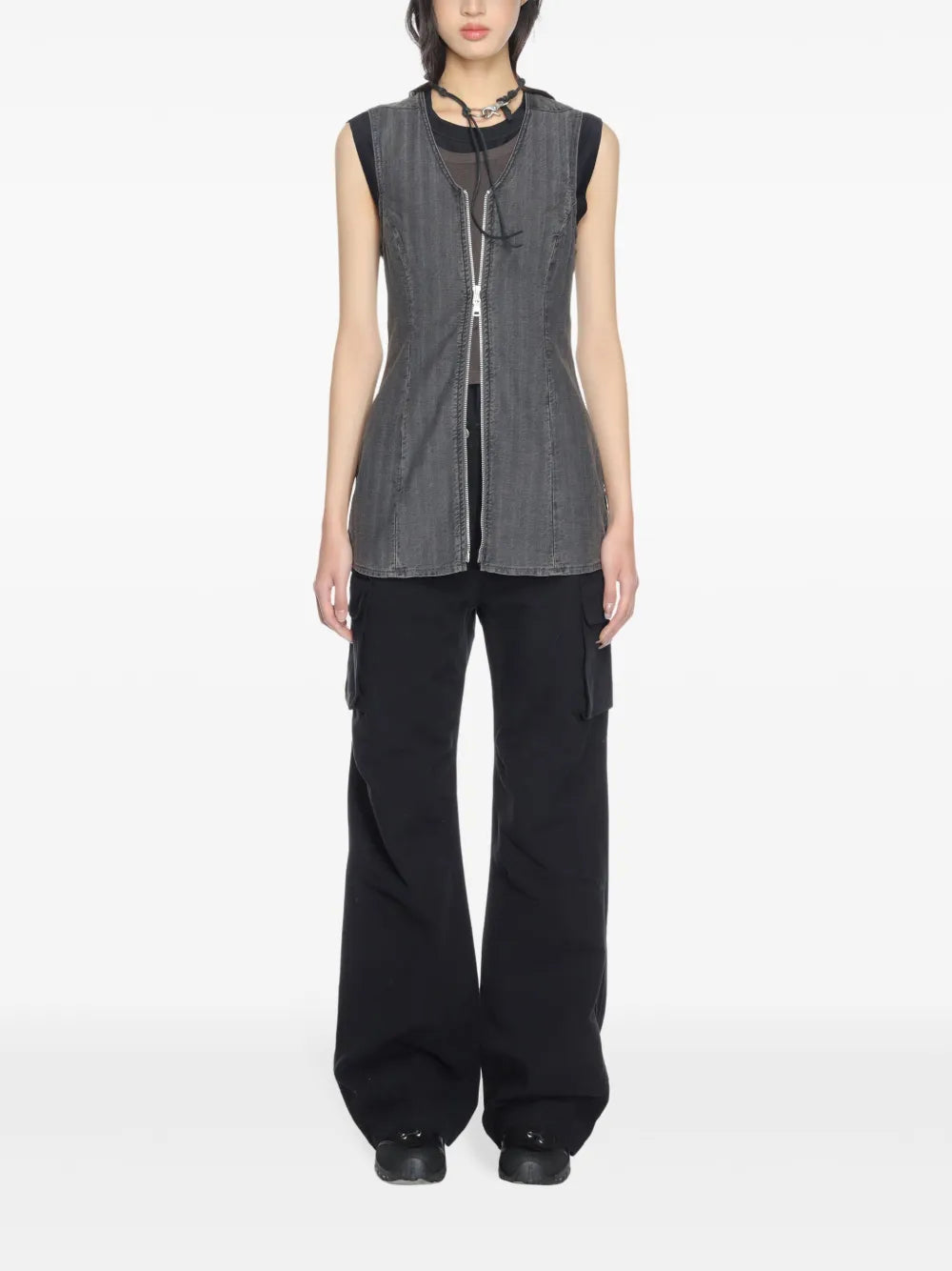Zip-Up Biker Vest