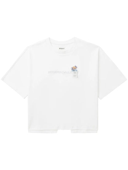 Logo-Embroidered Cut-Out T-Shirt