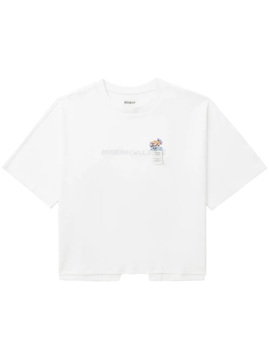 Logo-Embroidered Cut-Out T-Shirt