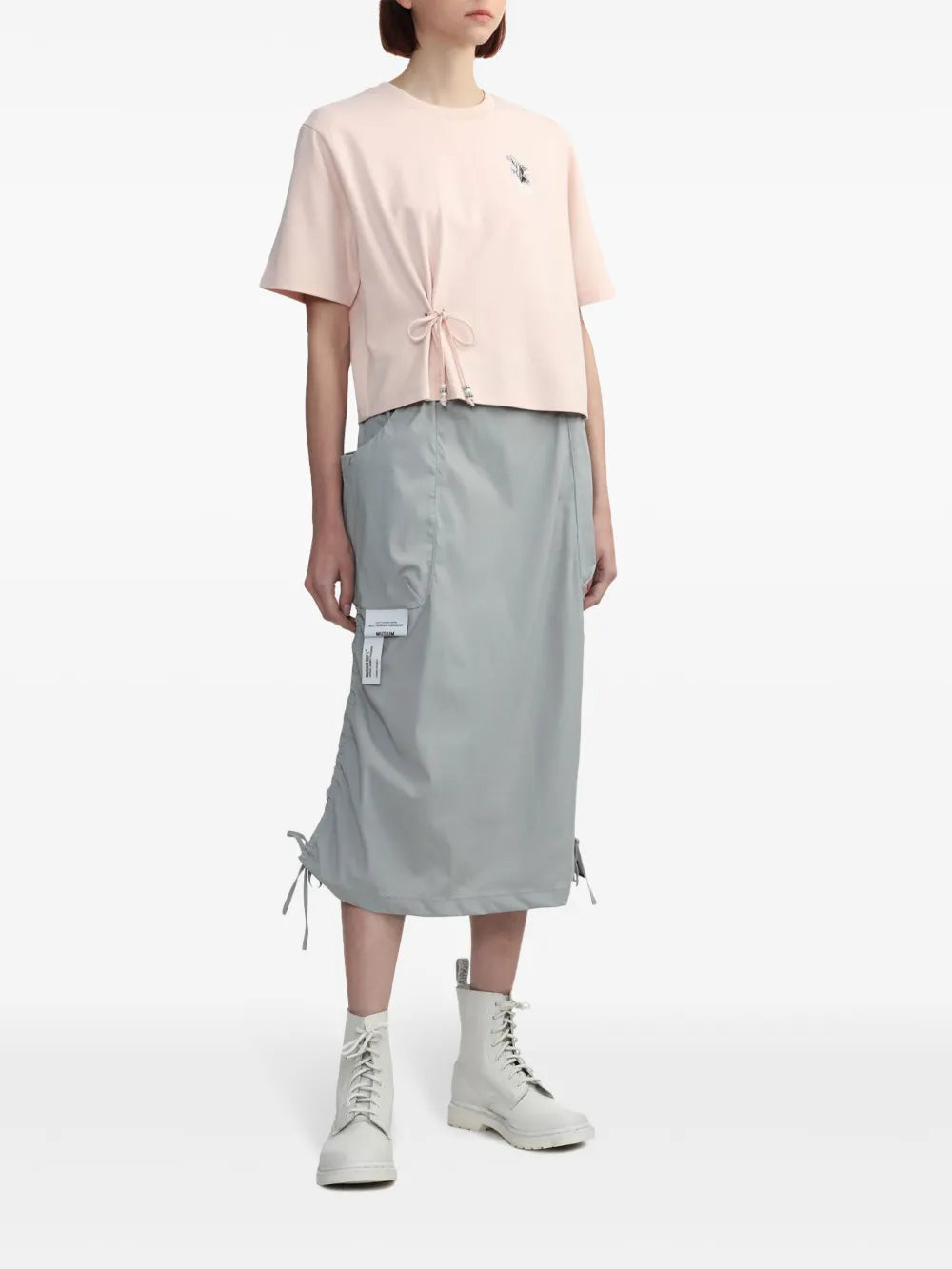 Lace-Up Cotton T-Shirt