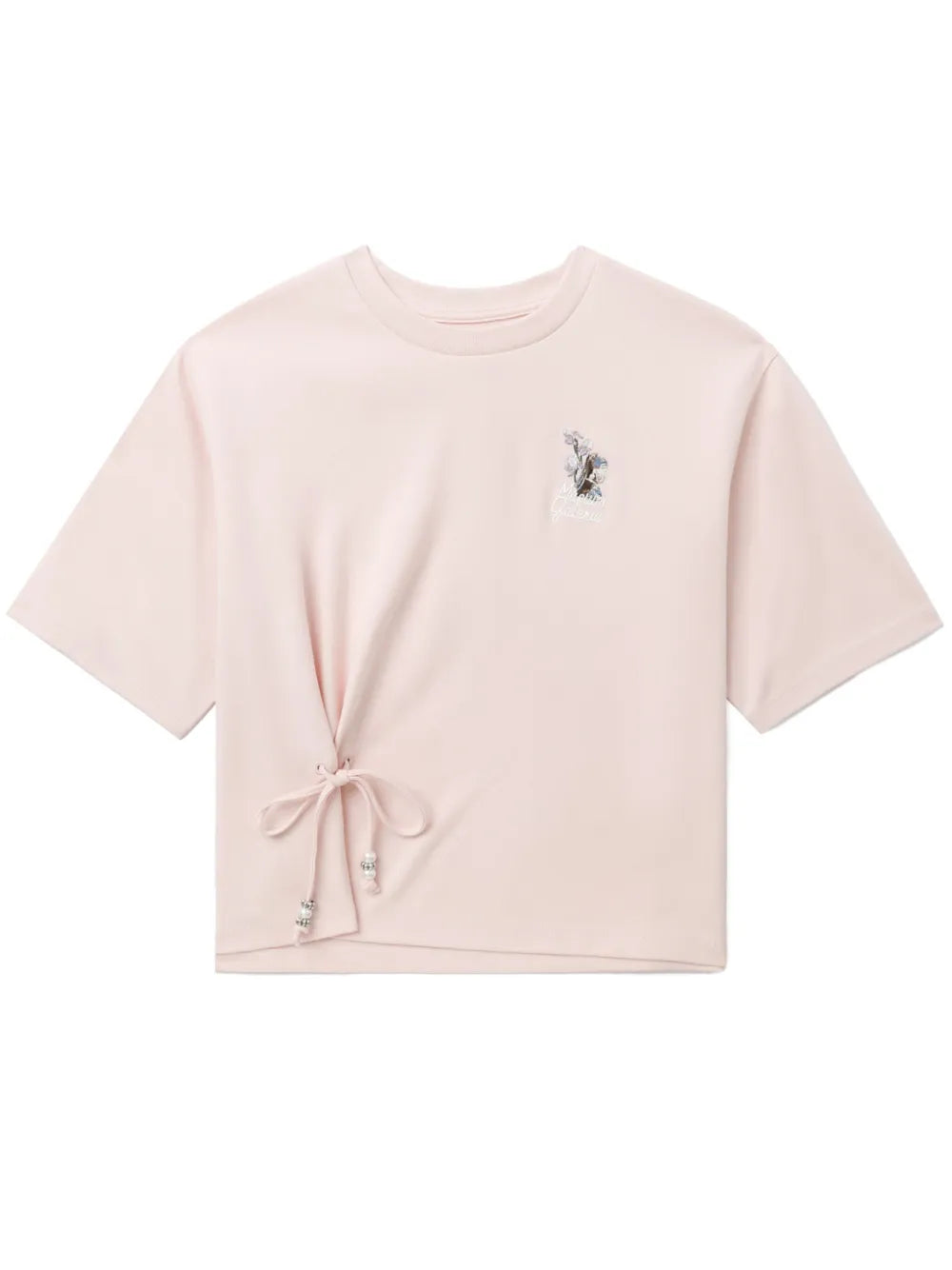 Lace-Up Cotton T-Shirt