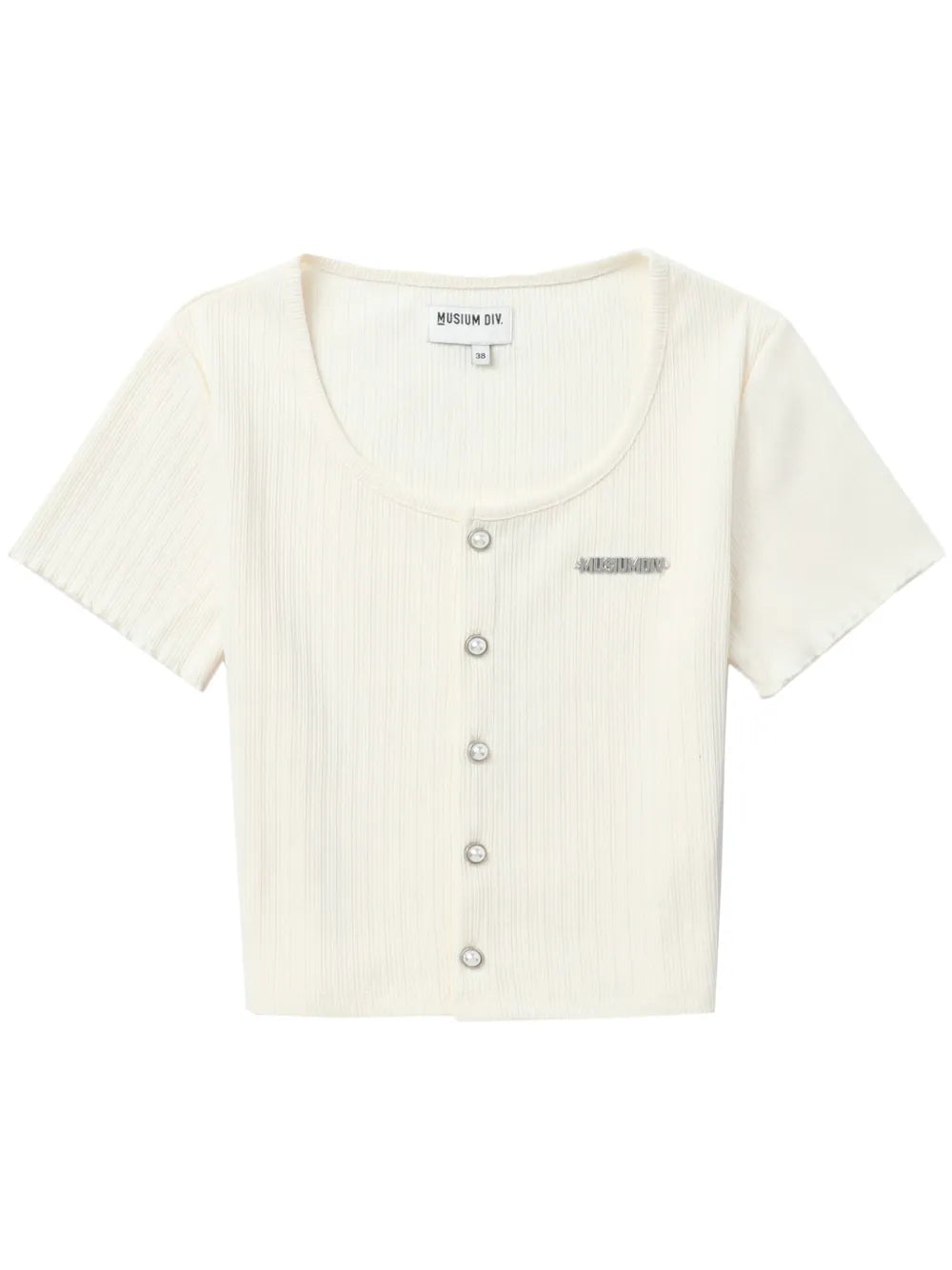 Logo-Plaque Ribbed Cardigan
