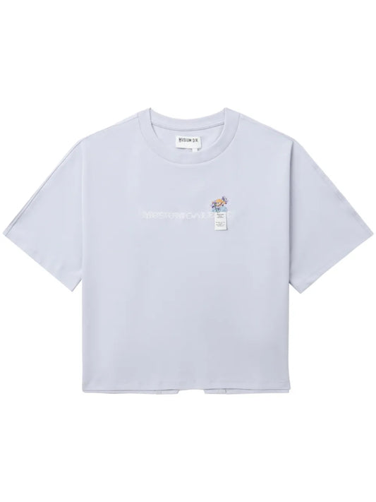Embroidered Cut-Out T-Shirt