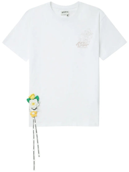 Floral-Appliqué Cotton T-Shirt