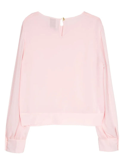 Pleat-Detailed Sheer Blouse
