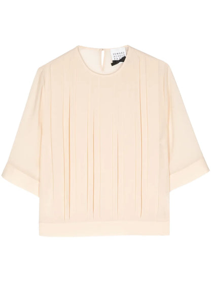Pleated Half-Sleeve Top