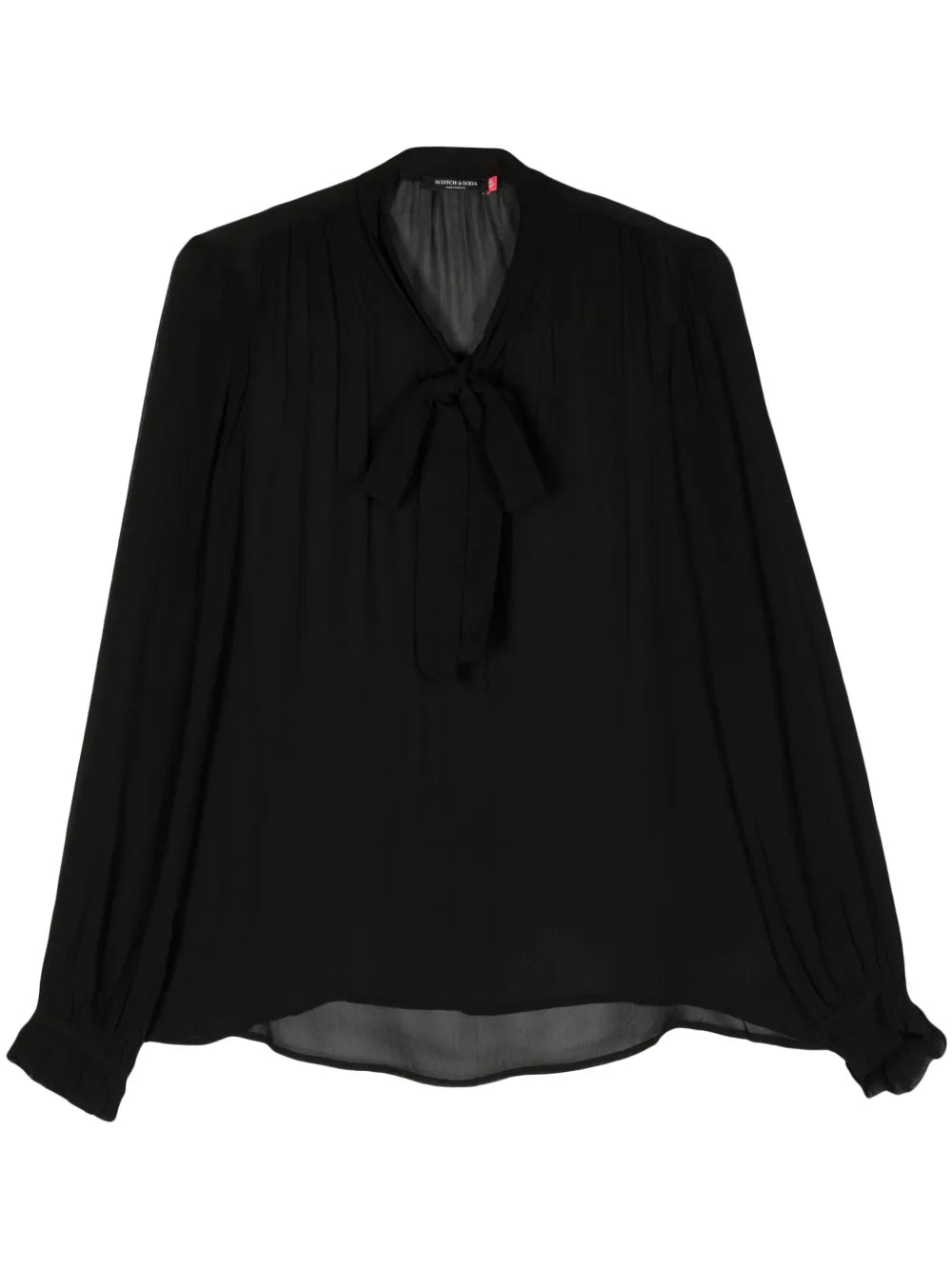 Semi-Sheer Crepe Blouse