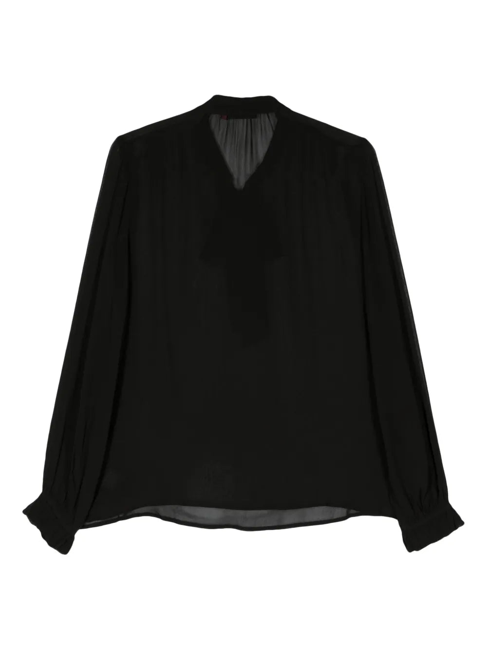 Semi-Sheer Crepe Blouse