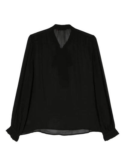 Semi-Sheer Crepe Blouse