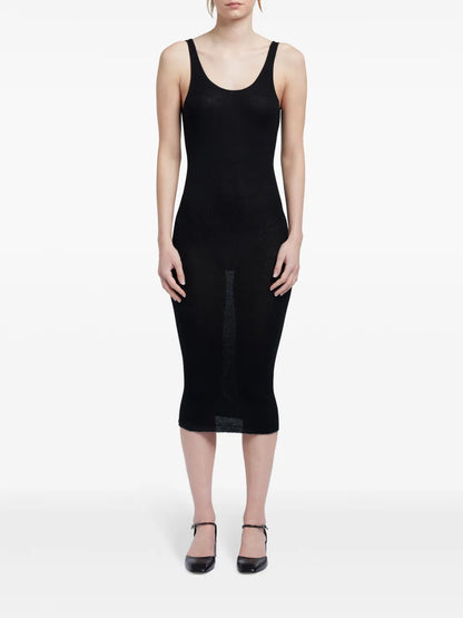 Sleeveless Wool Midi Dress