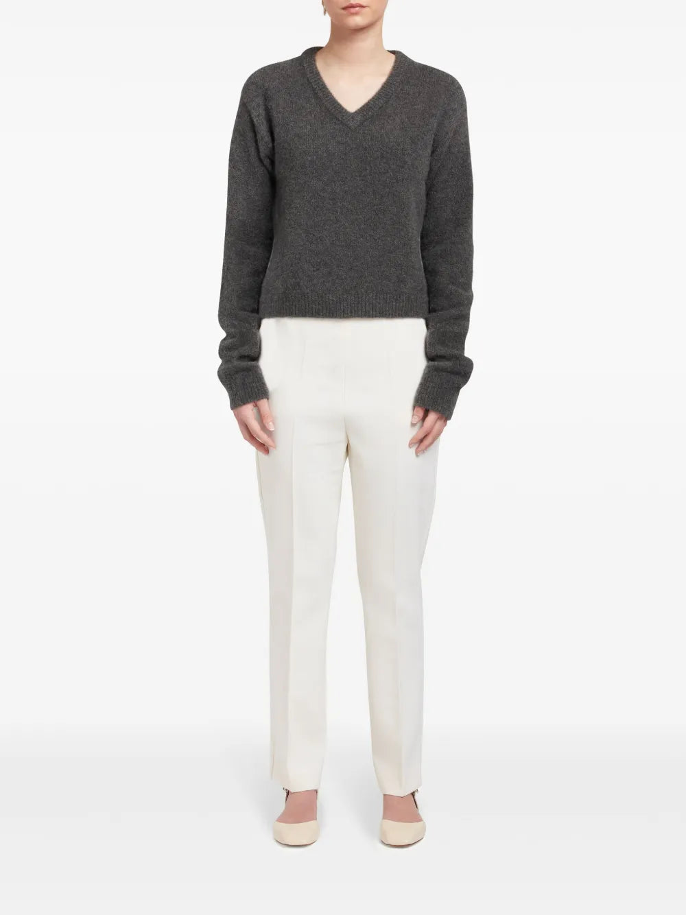Long-Sleeve V-Neck Jumper