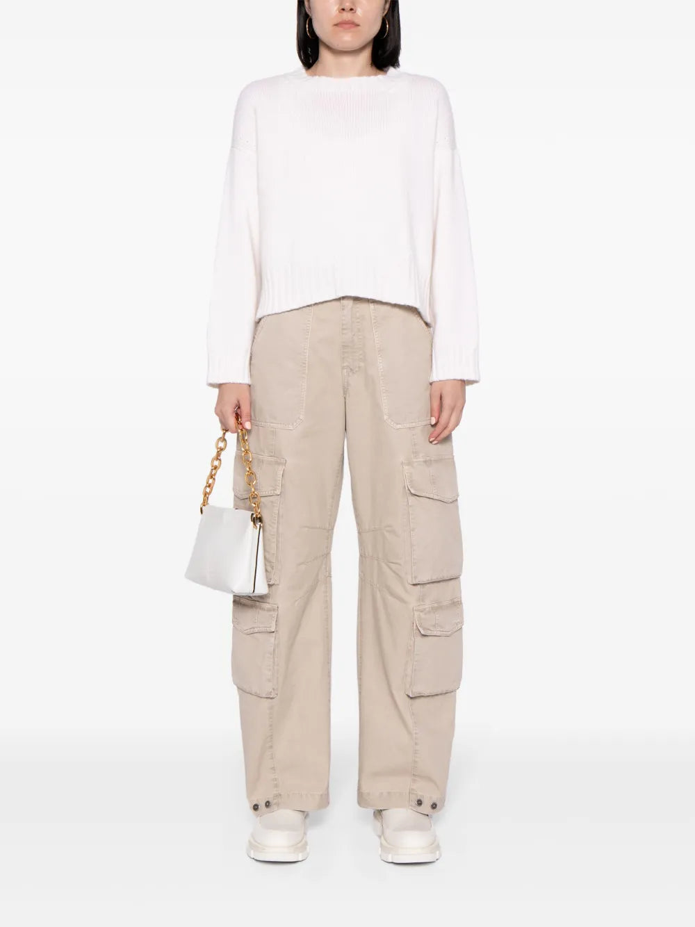 Panelled Cotton Cargo Trousers
