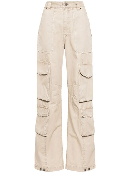 Panelled Cotton Cargo Trousers