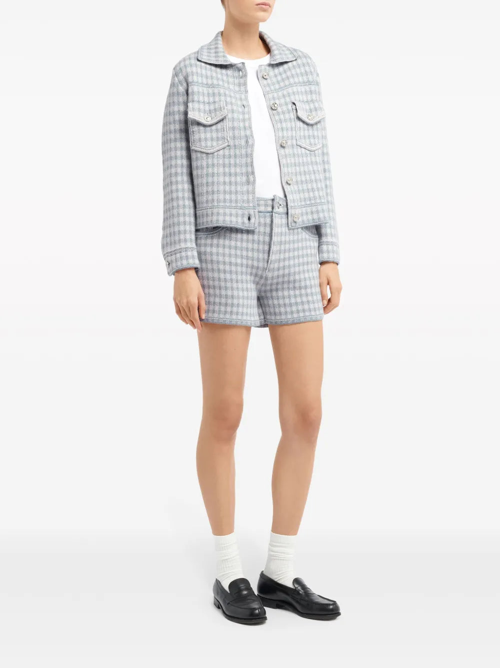 Gingham Cashmere-Blend Jacket