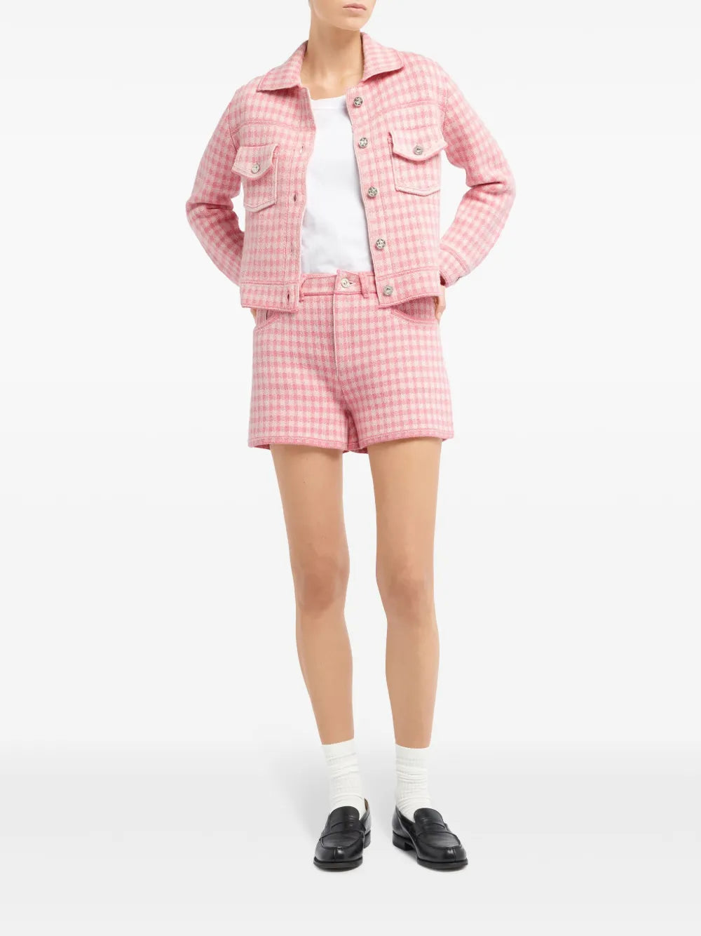 Gingham Cashmere-Blend Jacket