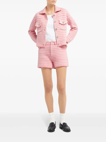 Gingham Cashmere-Blend Jacket