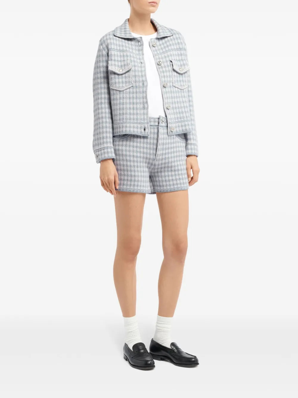 Gingham-Check Cashmere-Blend Shorts