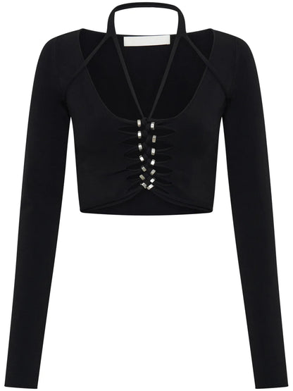 Cut-Out Halterneck Crop Top