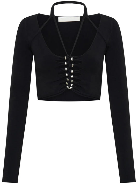 Cut-Out Halterneck Crop Top