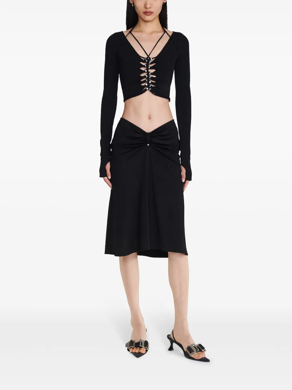 Cut-Out Halterneck Crop Top