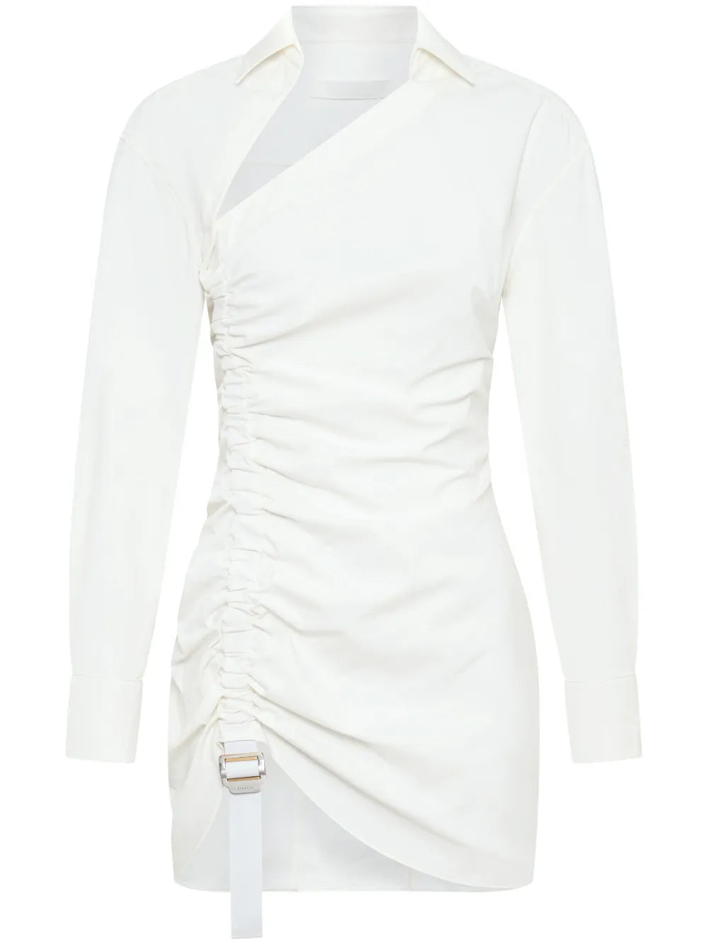 Asymmetric Gathered Mini Dress