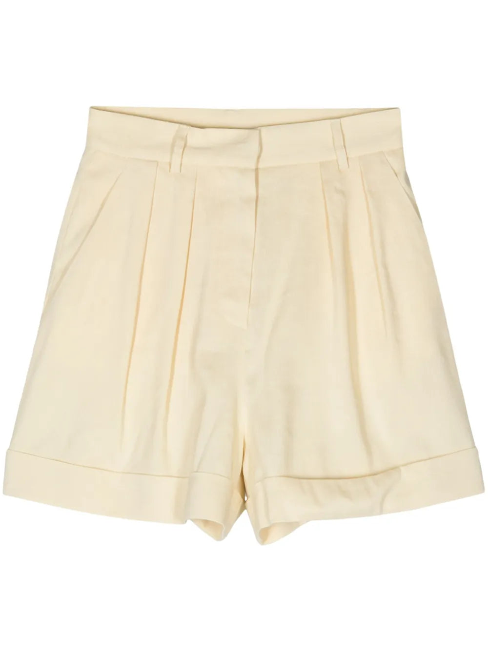 Pleated Linen-Blend Shorts