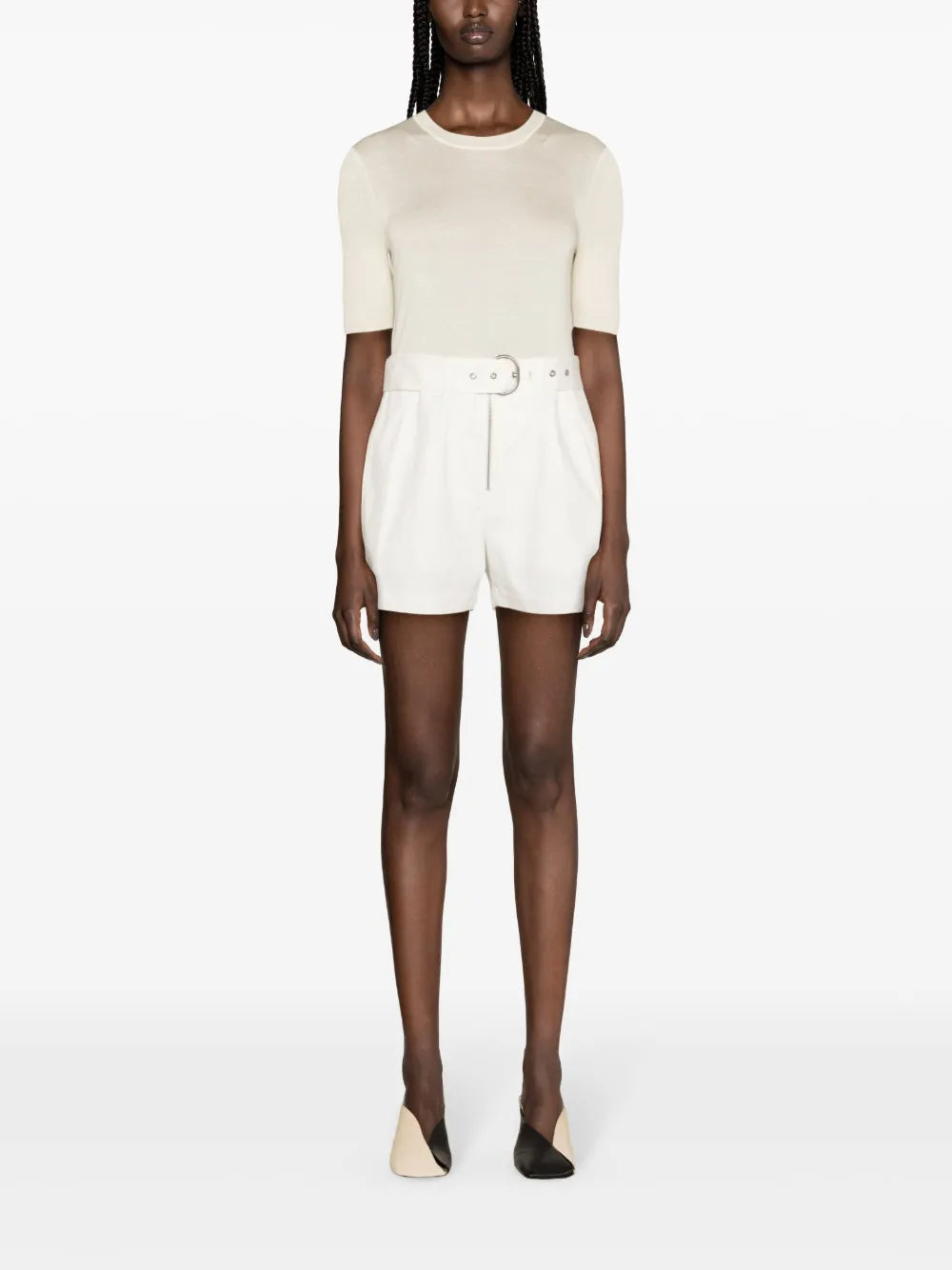 Contrasting-Trim Fine-Knit Jumper