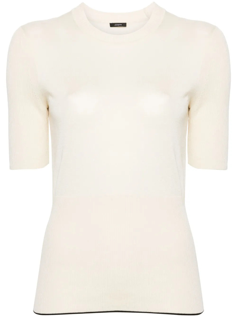 Contrasting-Trim Fine-Knit Jumper