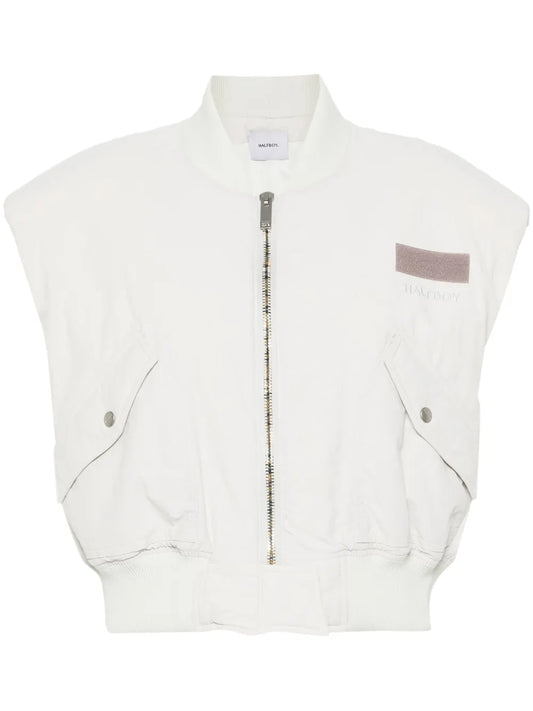 Sleeveless Padded Bomber Jacket