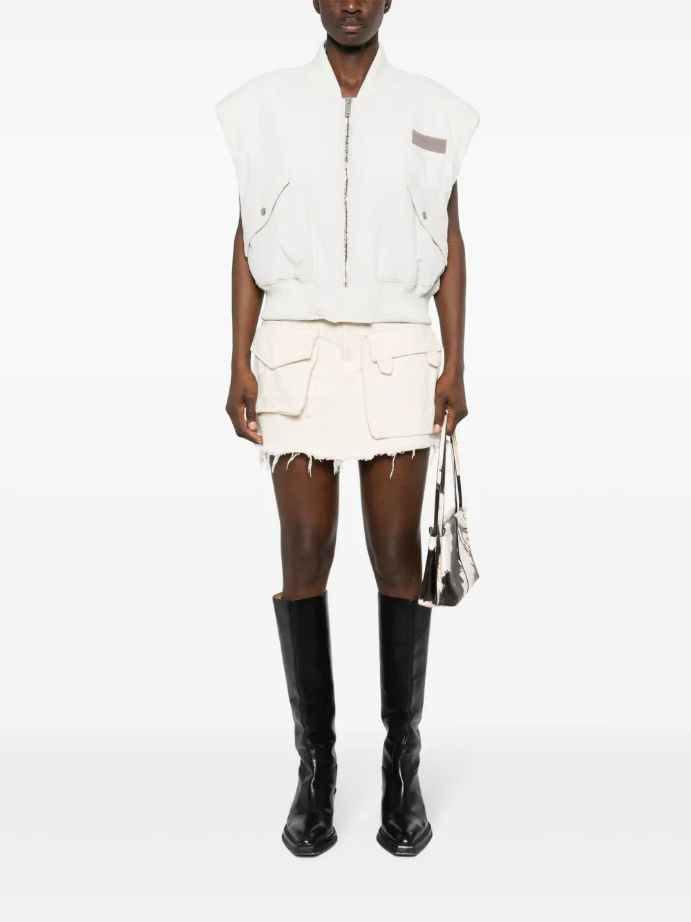 Sleeveless Padded Bomber Jacket