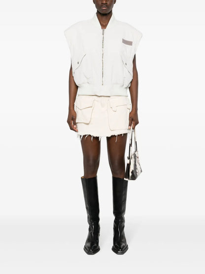 Sleeveless Padded Bomber Jacket