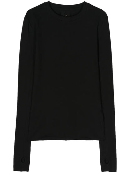 Long-Sleeve Fine Ribbed T-Shirt