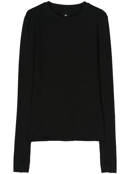 Long-Sleeve Fine Ribbed T-Shirt