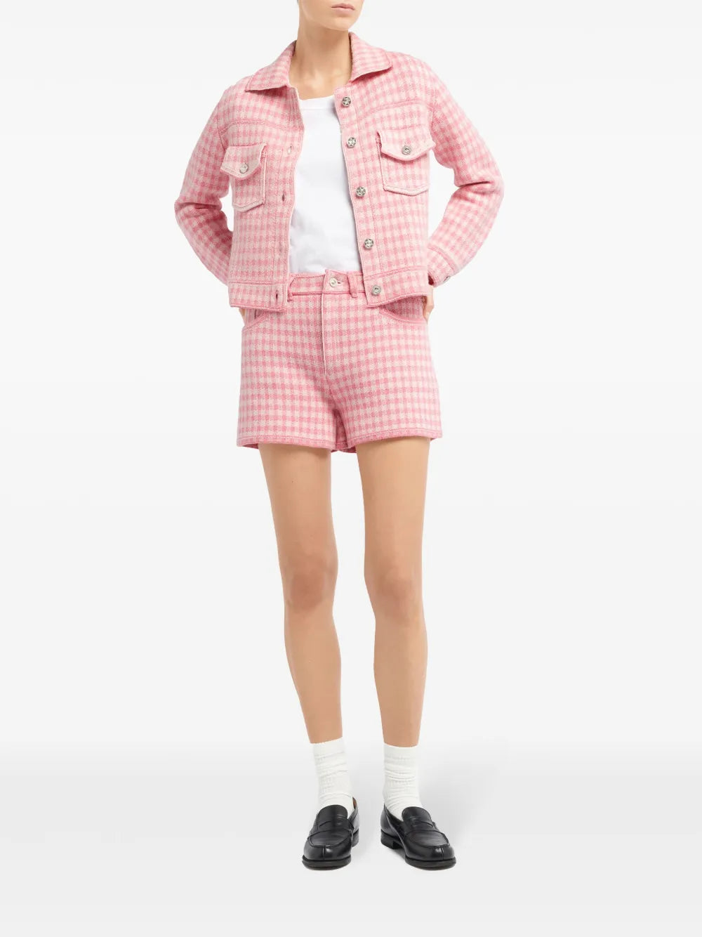 Gingham-Check Cashmere-Blend Shorts