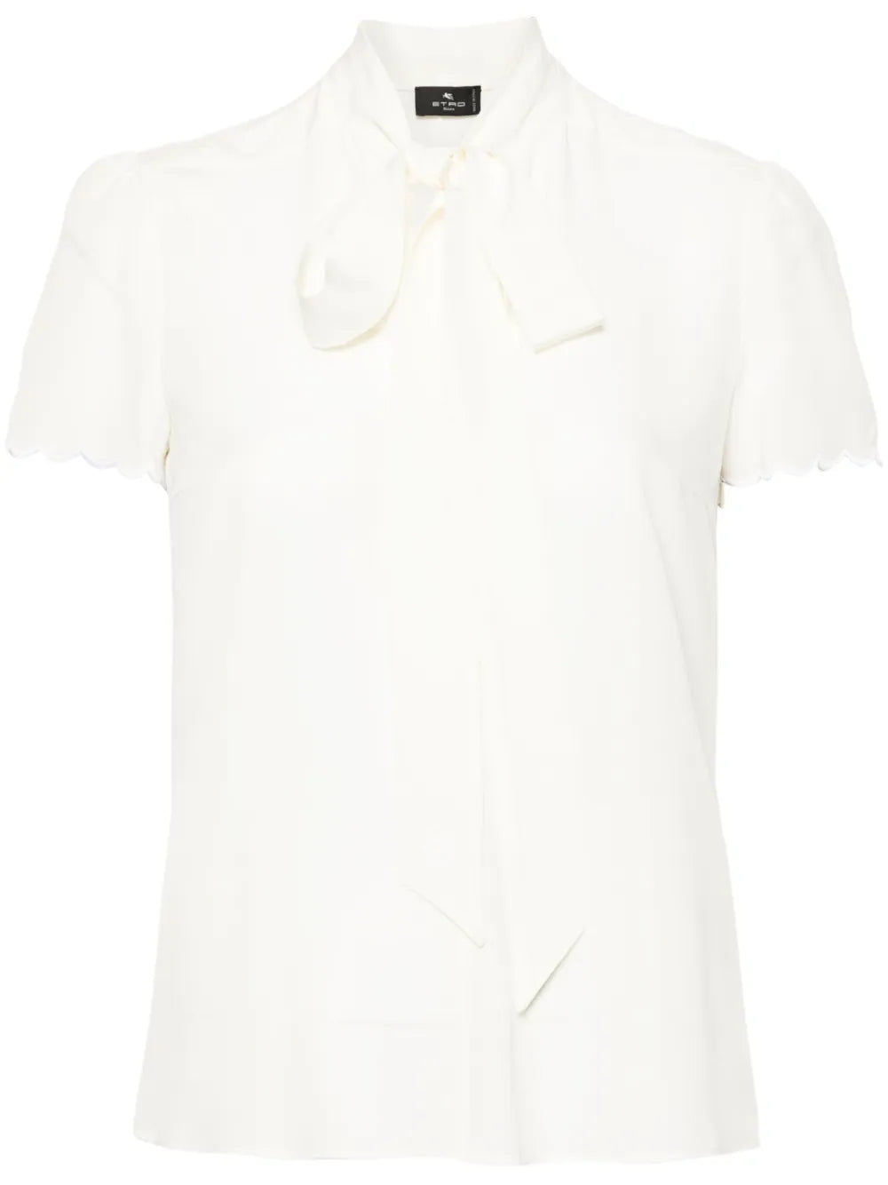 Pussy-Bow Collar Silk Blouse